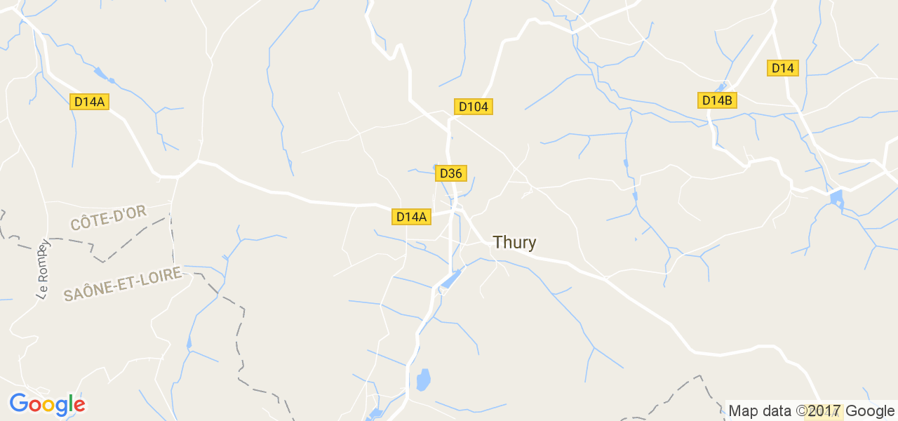 map de la ville de Thury