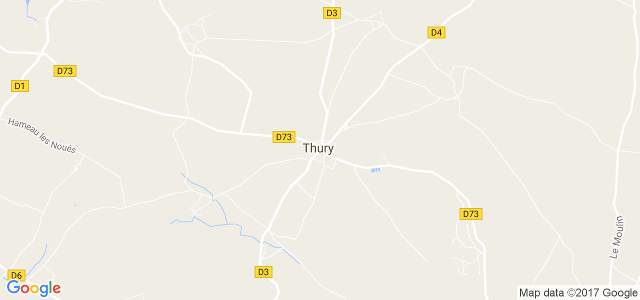 map de la ville de Thury