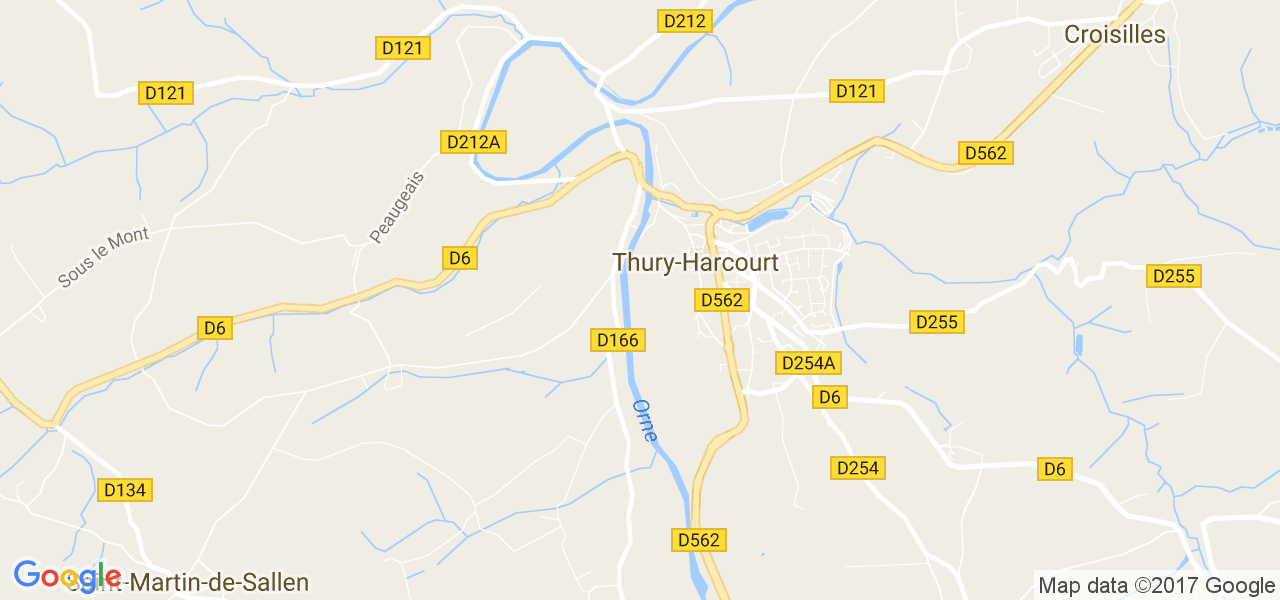 map de la ville de Thury-Harcourt