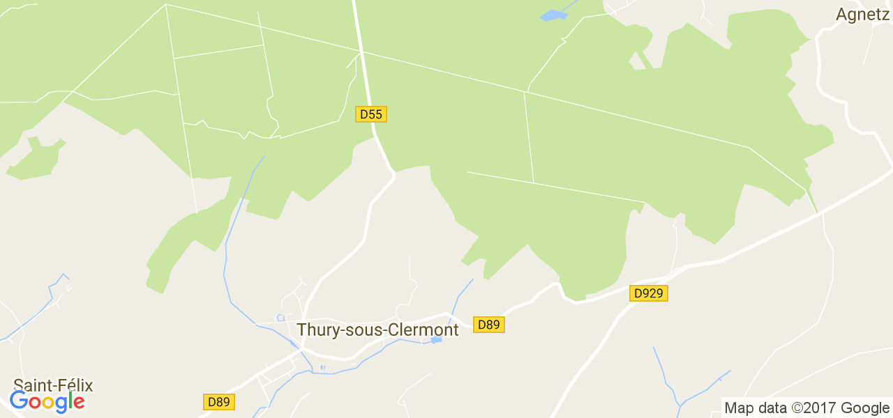 map de la ville de Thury-sous-Clermont