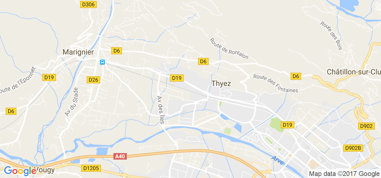 map de la ville de Thyez