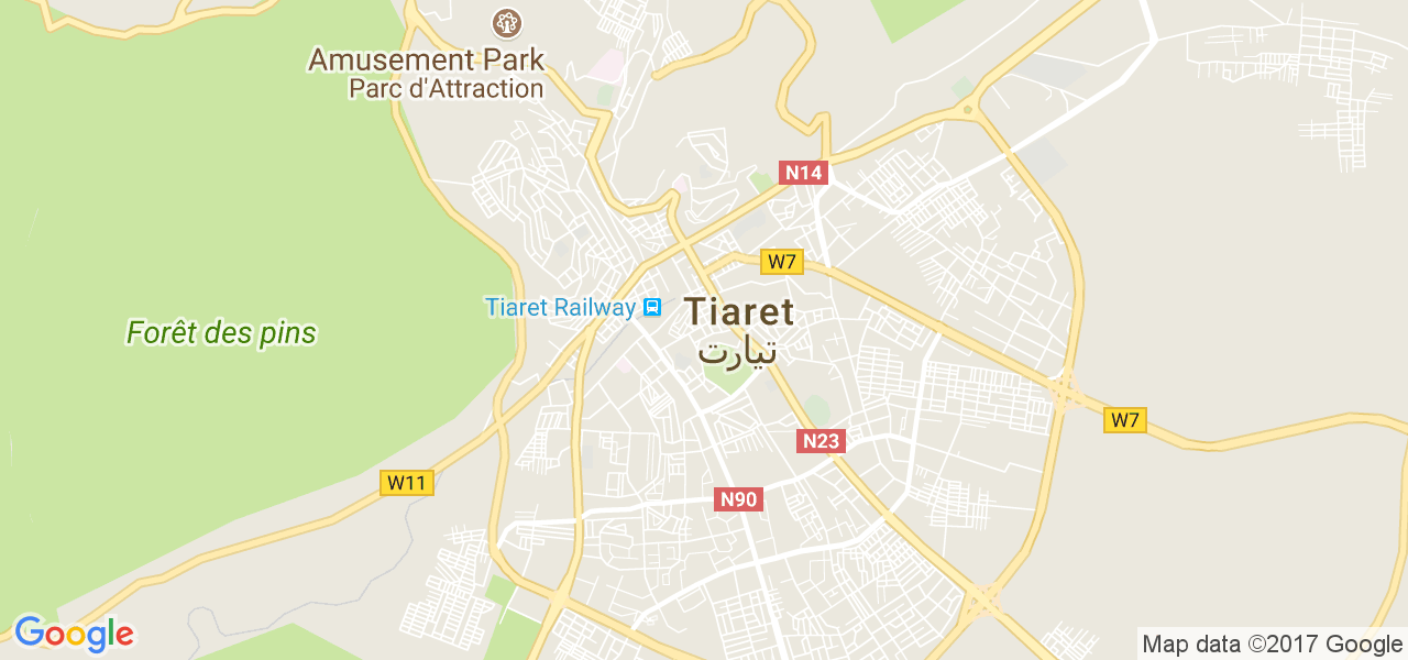 map de la ville de Tiaret