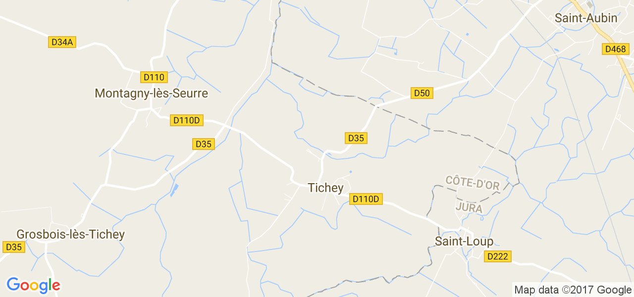 map de la ville de Tichey