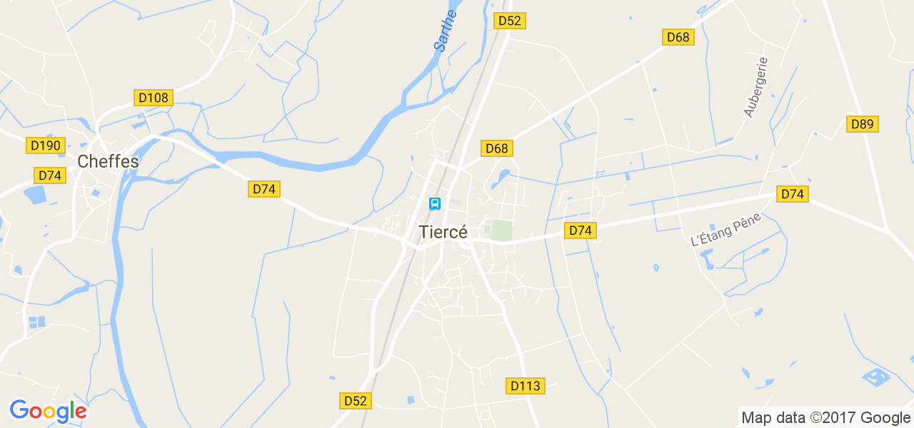 map de la ville de Tiercé