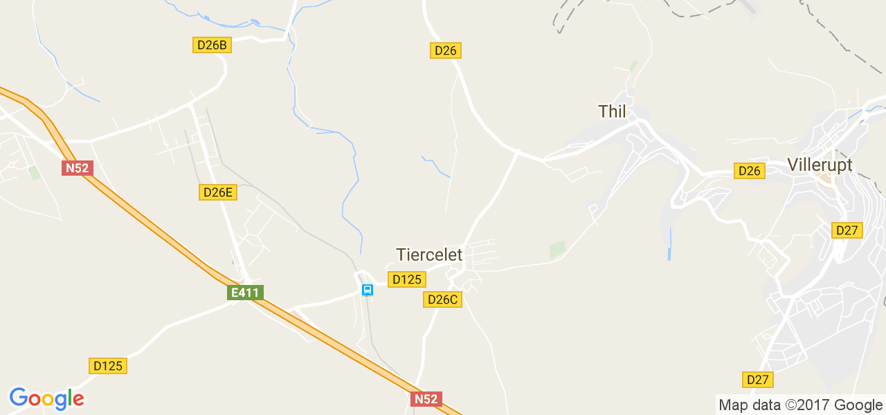 map de la ville de Tiercelet