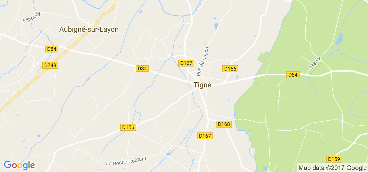 map de la ville de Tigné