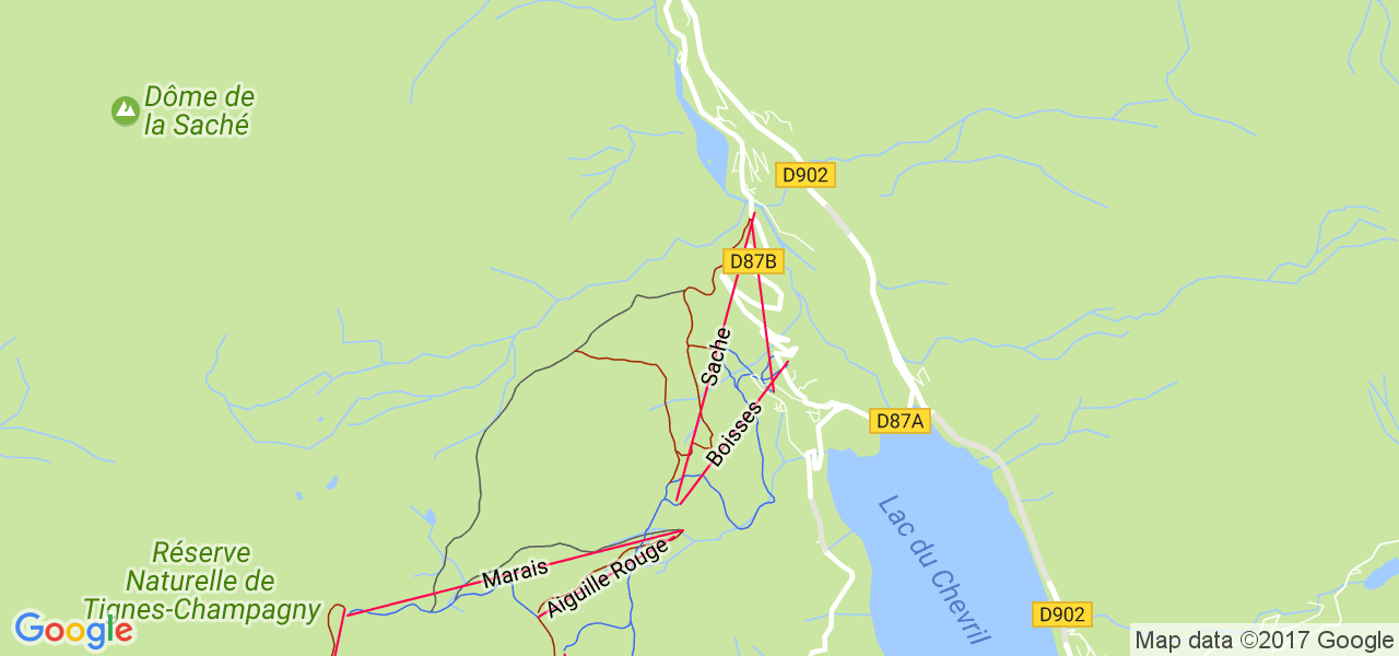 map de la ville de Tignes