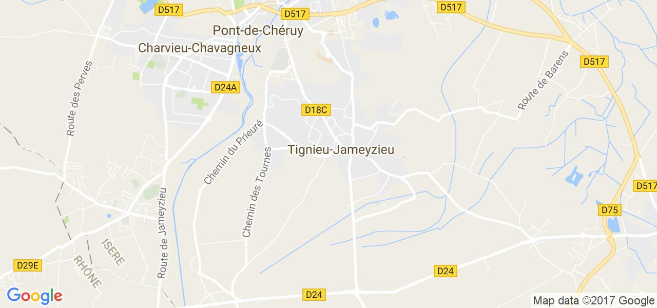 map de la ville de Tignieu-Jameyzieu