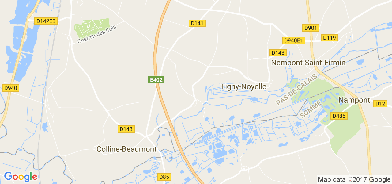 map de la ville de Tigny-Noyelle