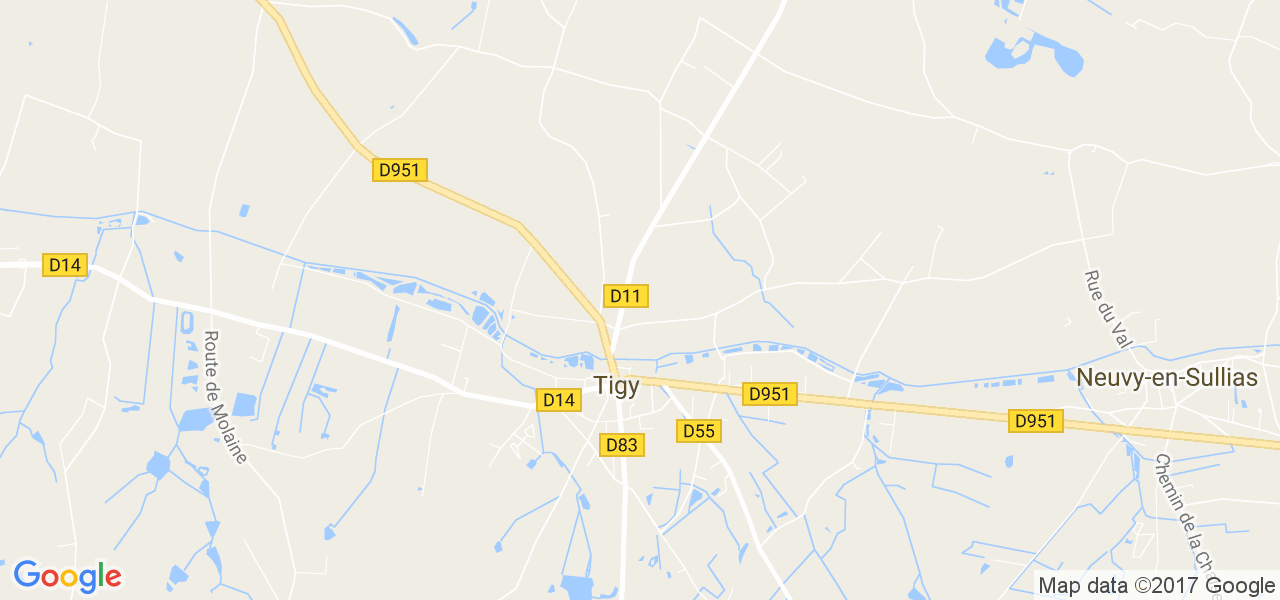 map de la ville de Tigy