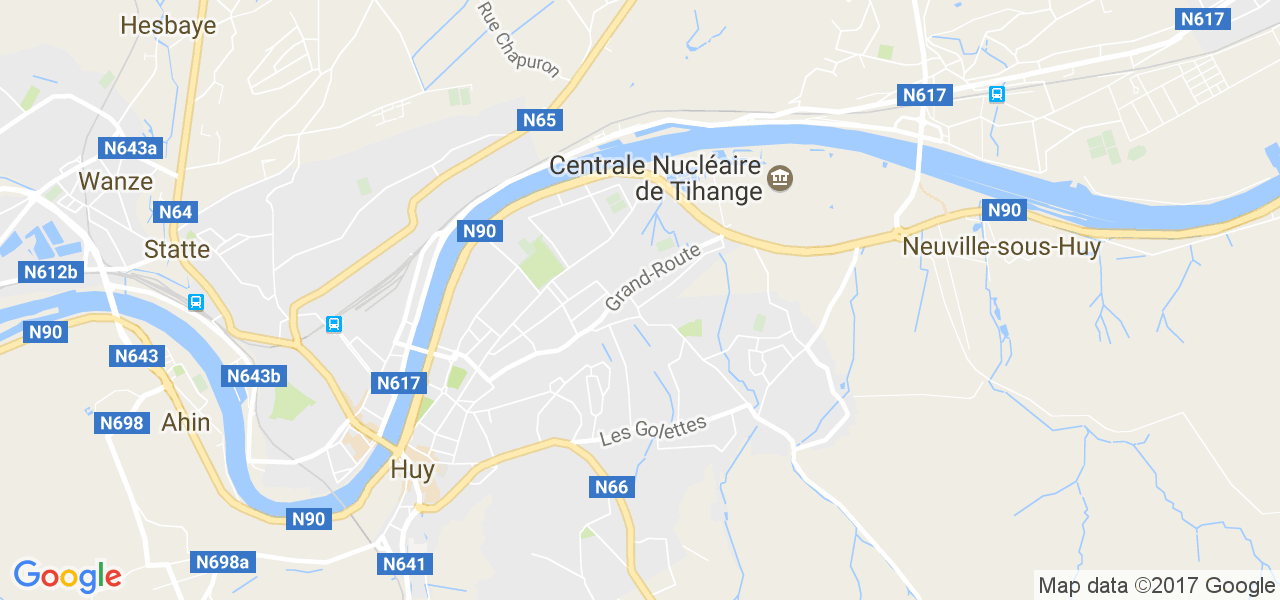 map de la ville de Tihange