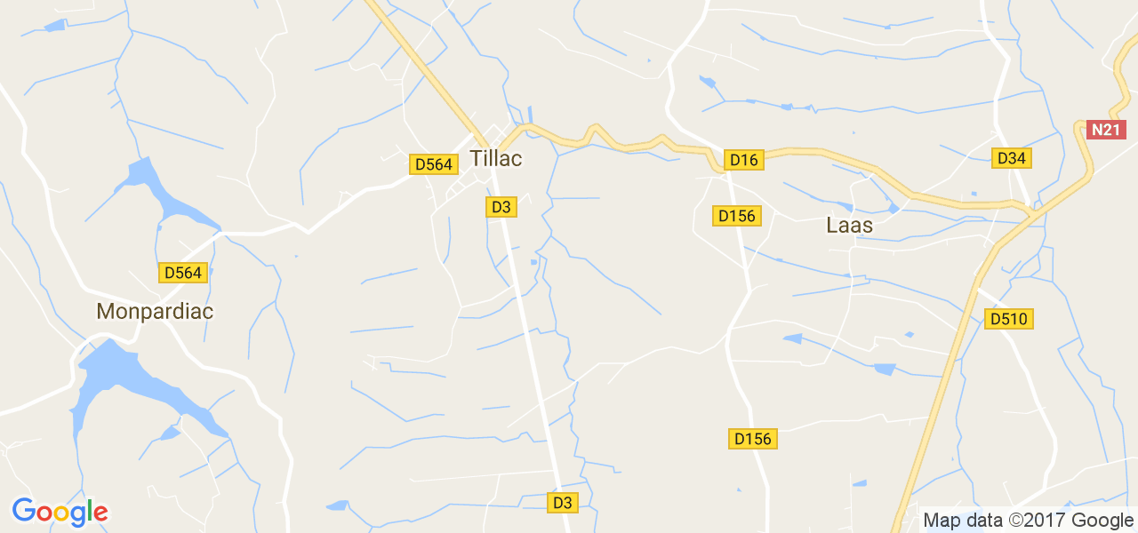 map de la ville de Tillac