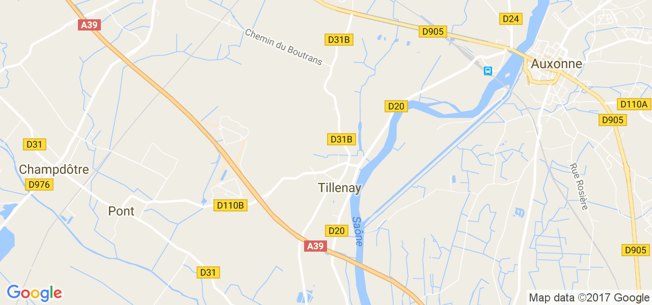 map de la ville de Tillenay