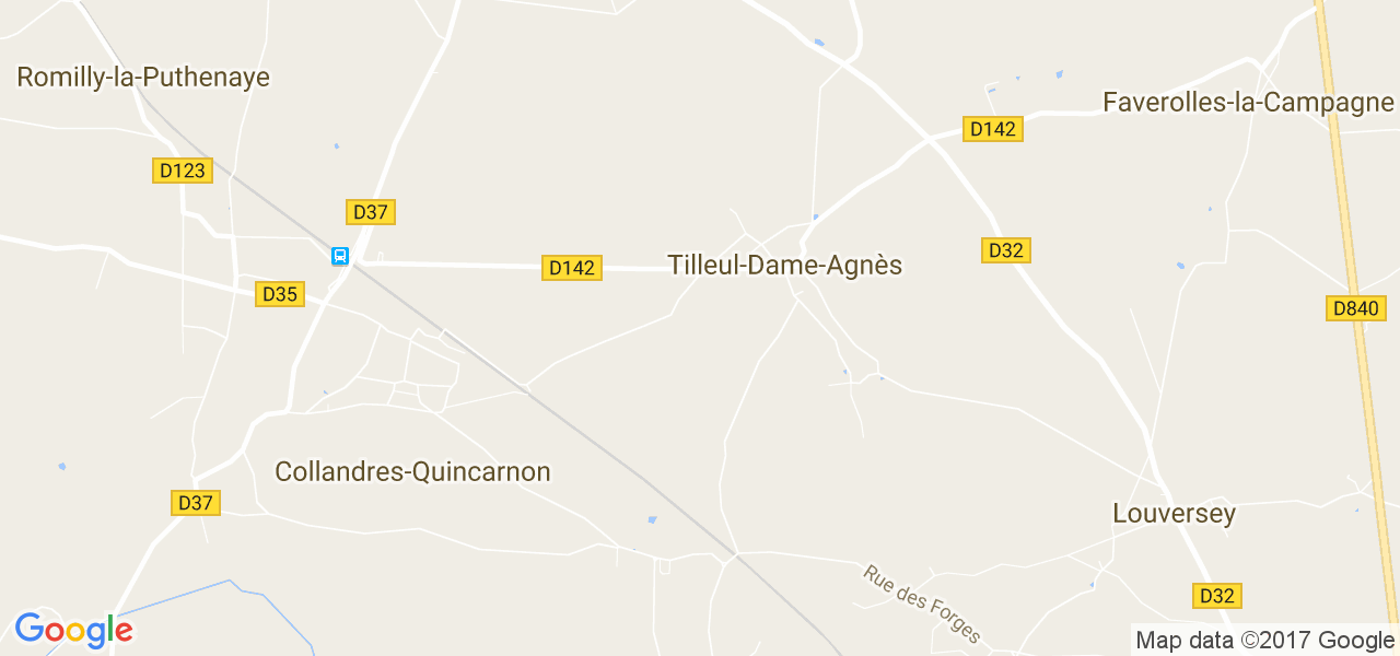 map de la ville de Tilleul-Dame-Agnès