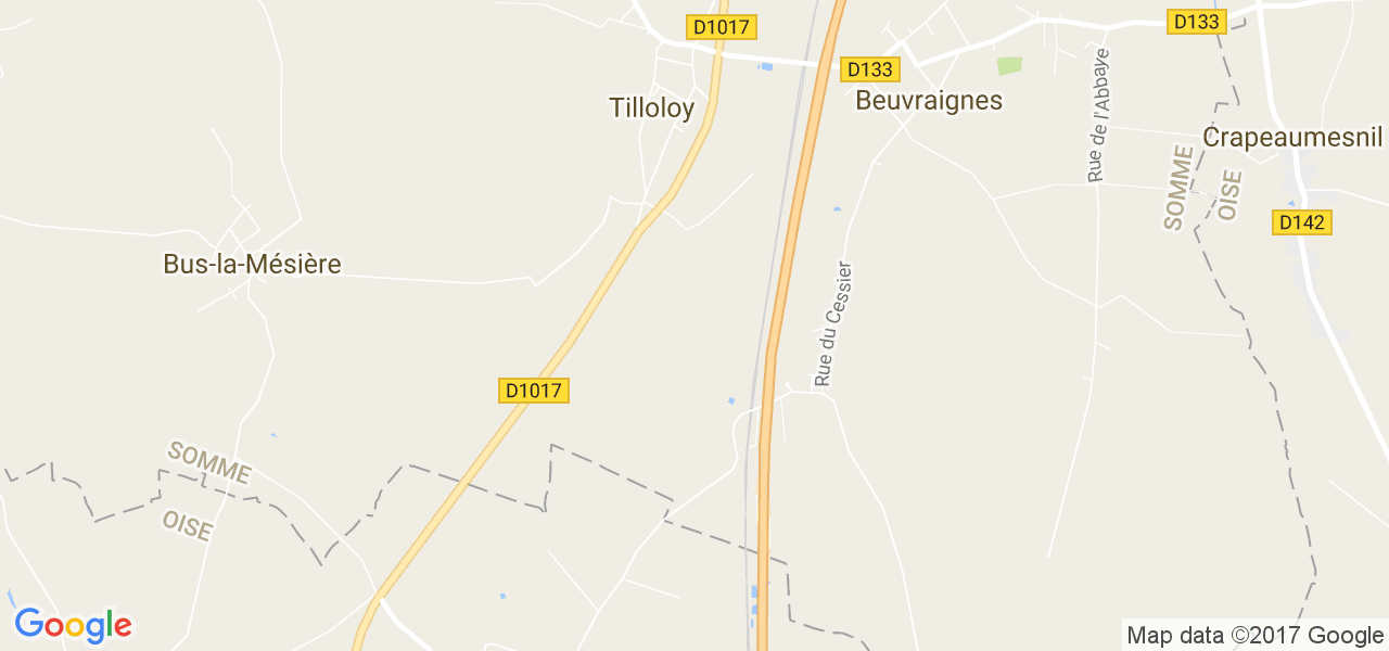 map de la ville de Tilloloy