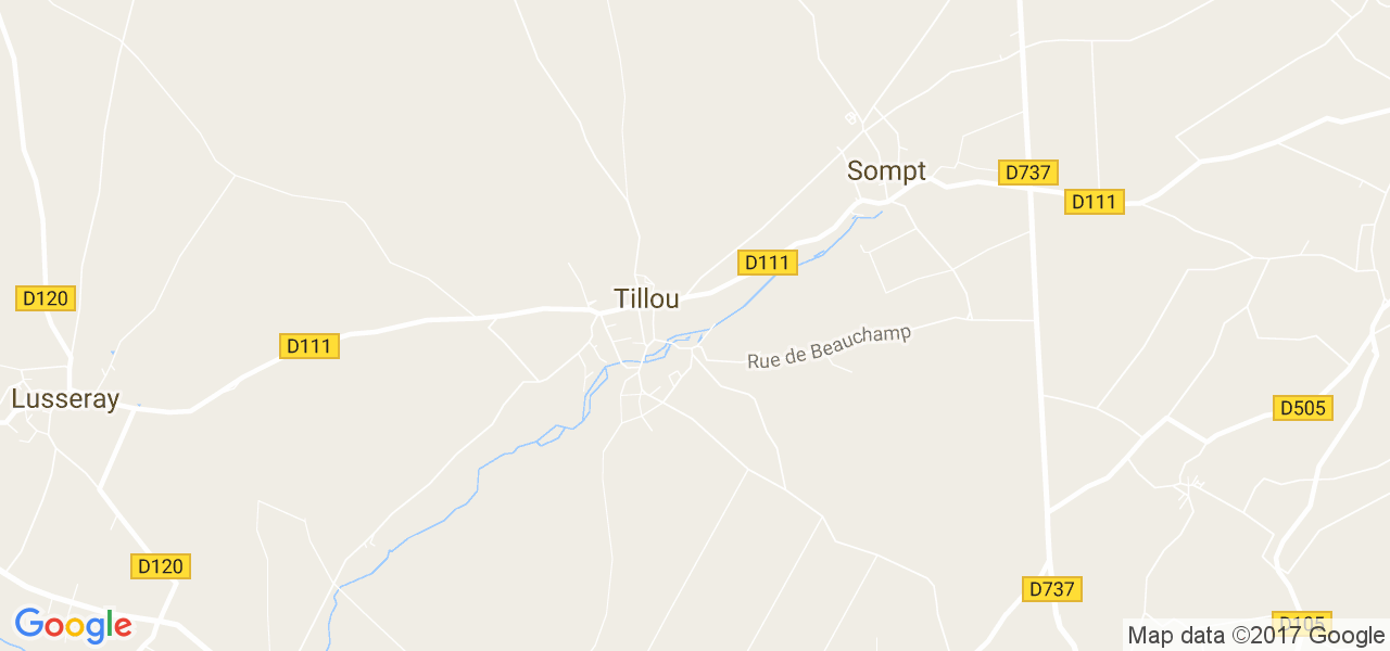 map de la ville de Tillou