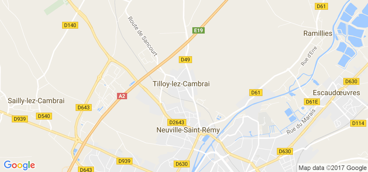 map de la ville de Tilloy-lez-Cambrai