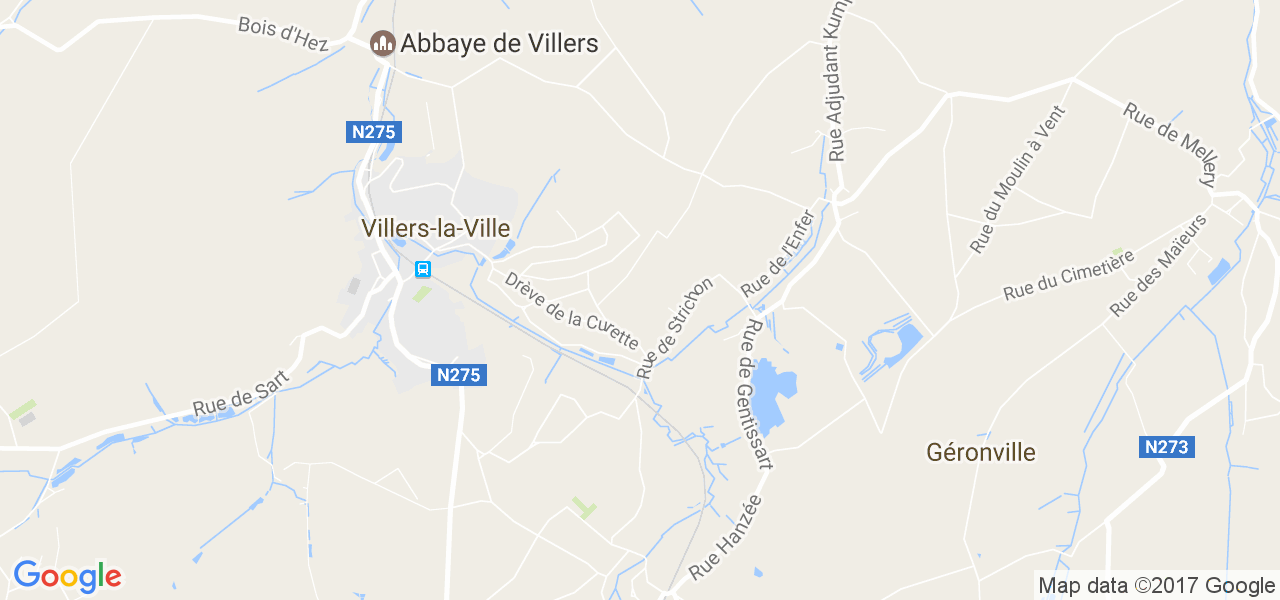 map de la ville de Tilly