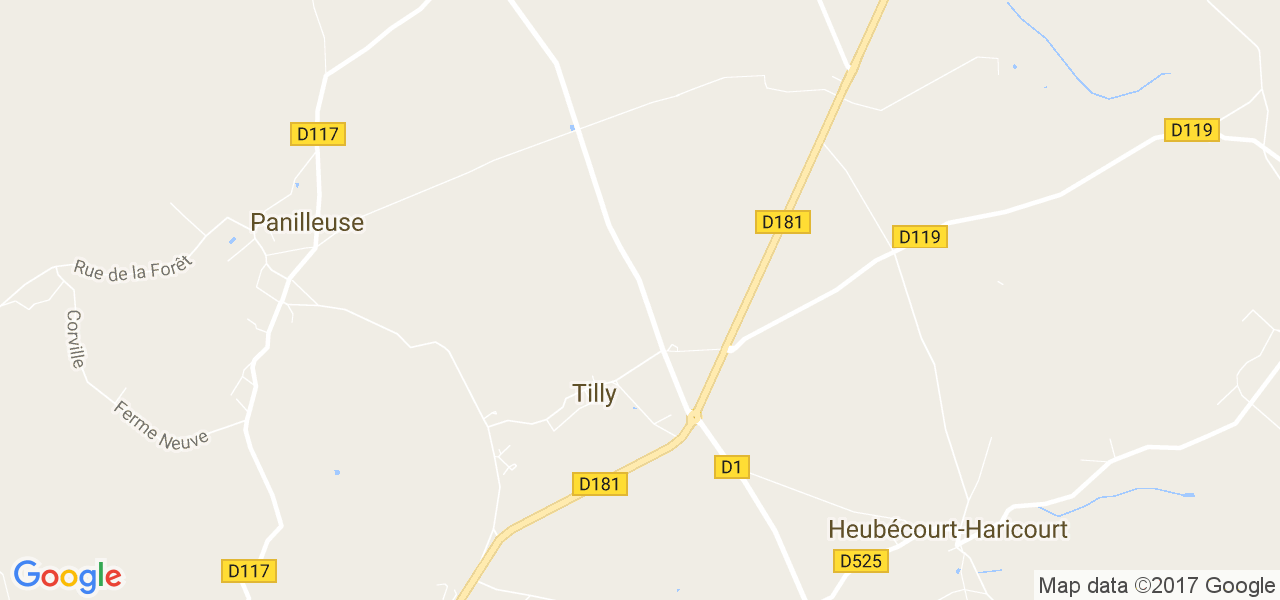 map de la ville de Tilly