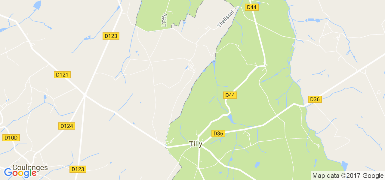 map de la ville de Tilly