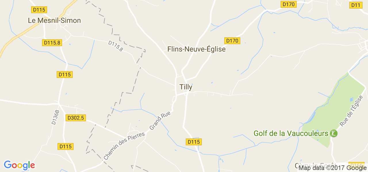 map de la ville de Tilly