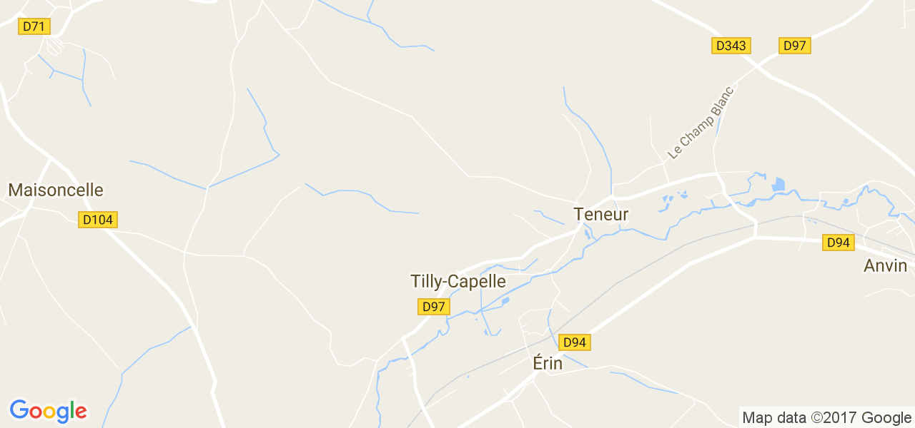 map de la ville de Tilly-Capelle