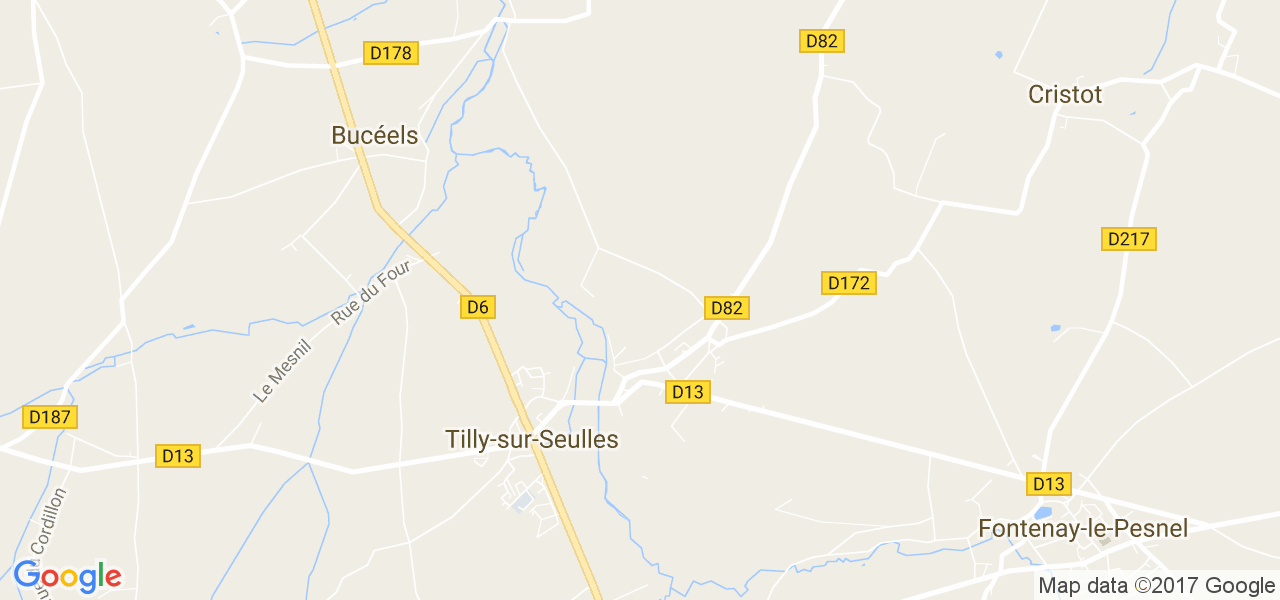 map de la ville de Tilly-sur-Seulles