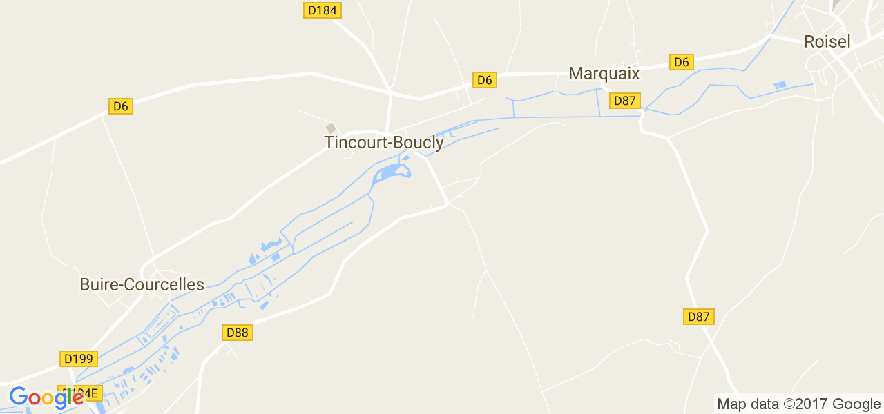 map de la ville de Tincourt-Boucly