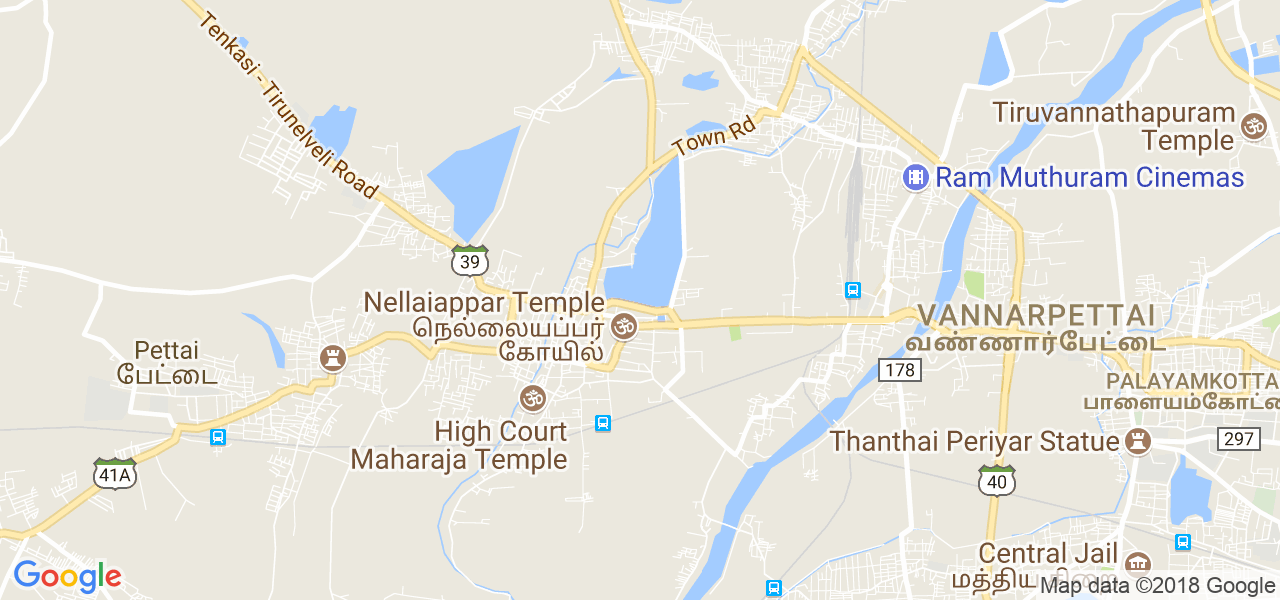 map of the city of Tirunelveli