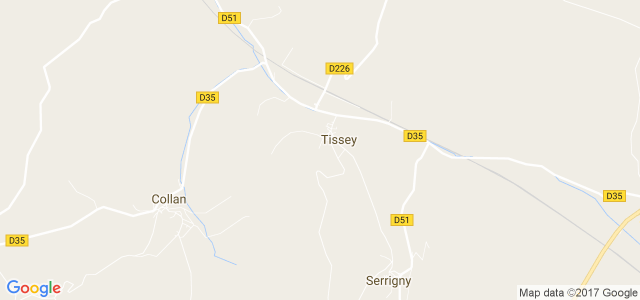 map de la ville de Tissey