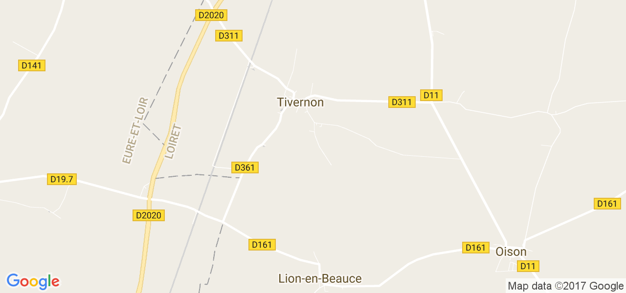 map de la ville de Tivernon