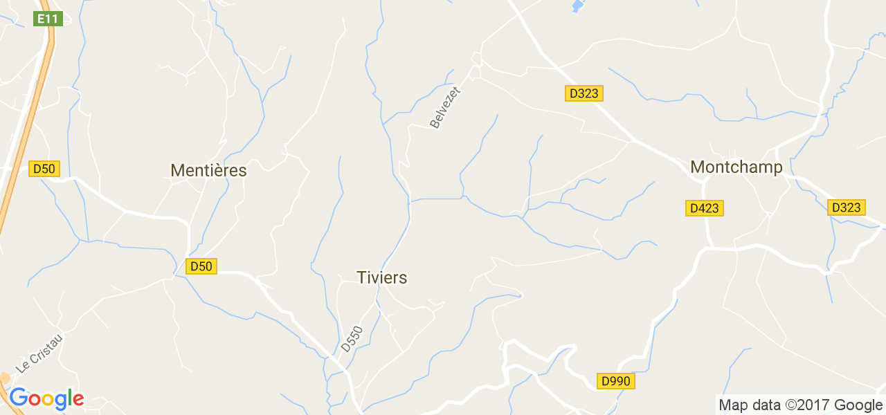 map de la ville de Tiviers