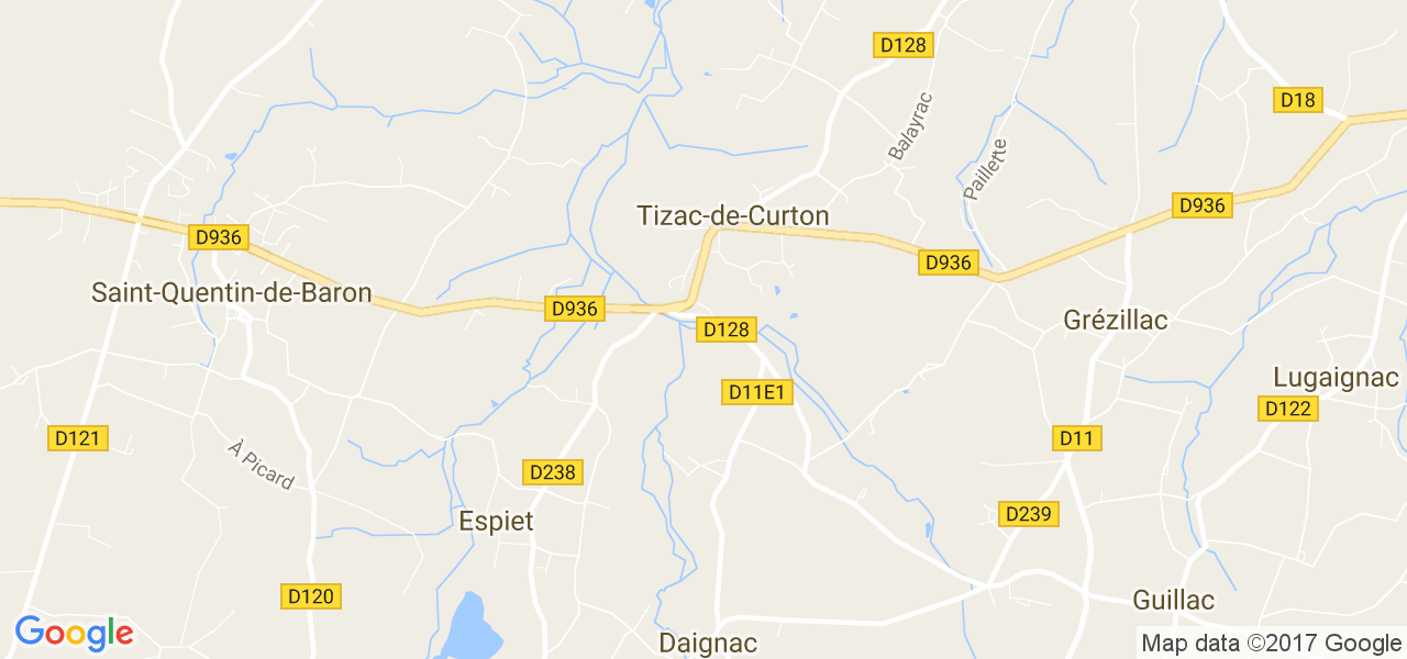 map de la ville de Tizac-de-Curton