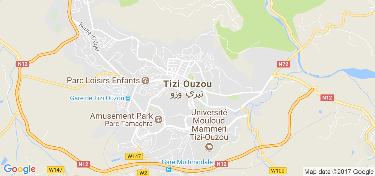 map de la ville de Tizi Ouzou