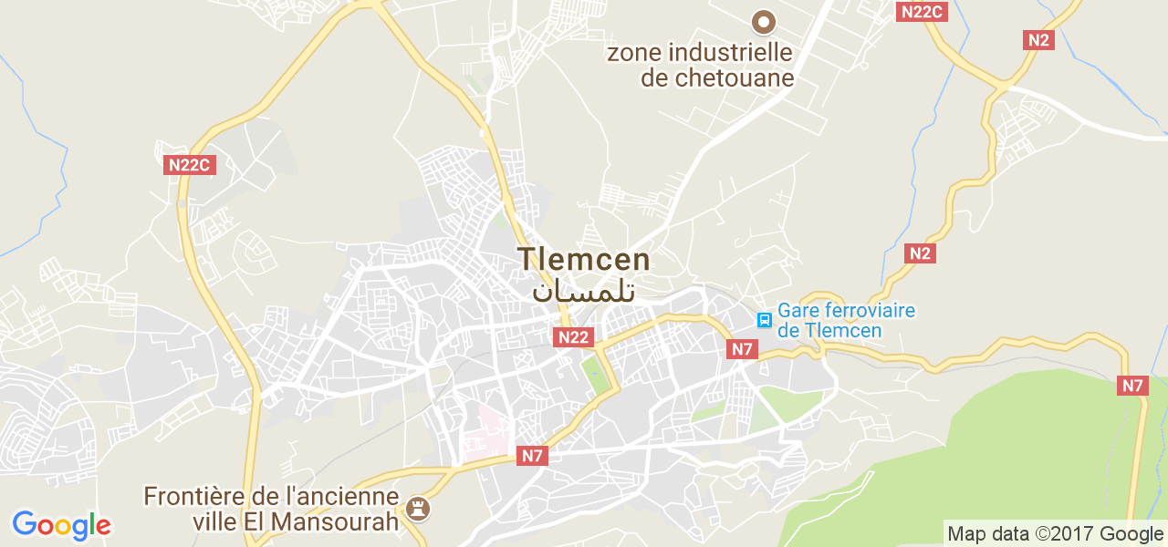 map de la ville de Tlemcen