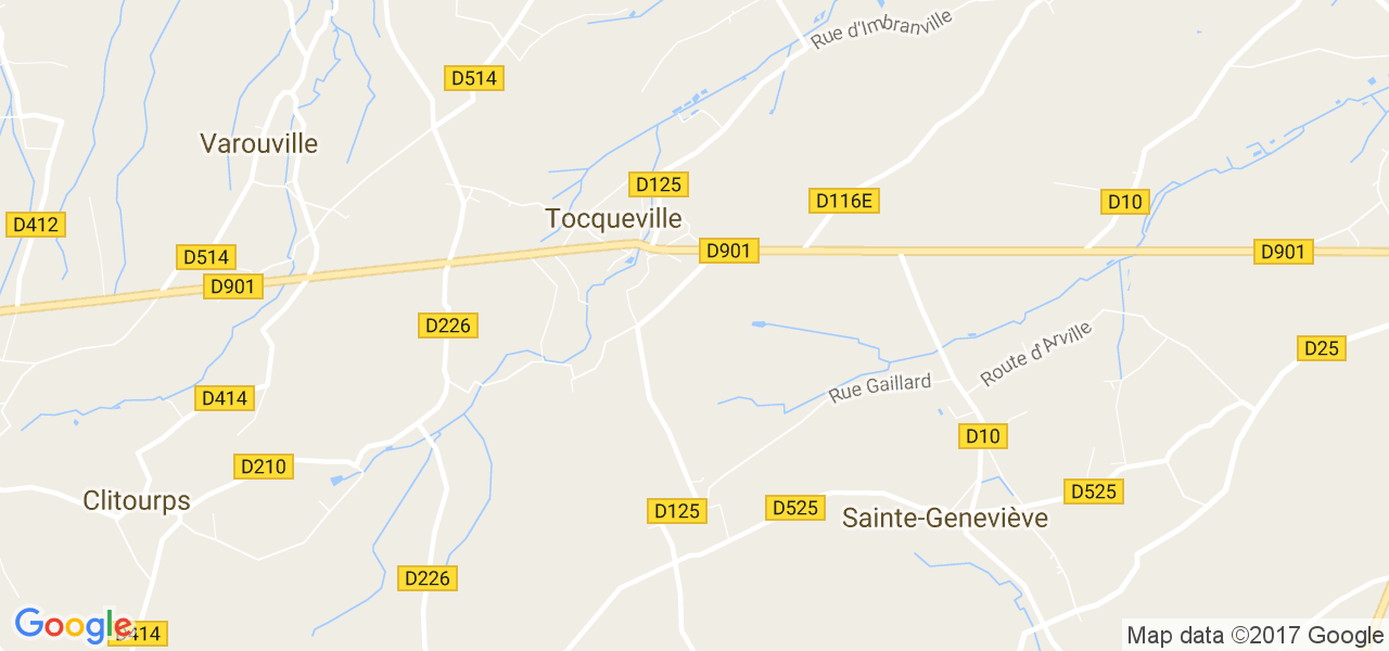 map de la ville de Tocqueville