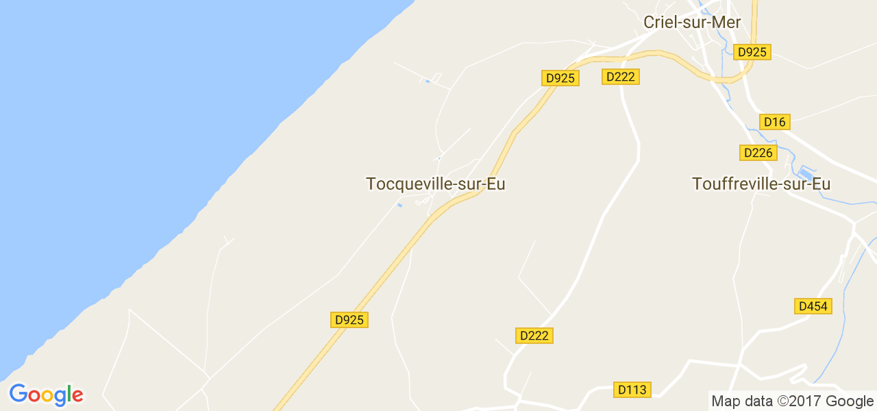 map de la ville de Tocqueville-sur-Eu