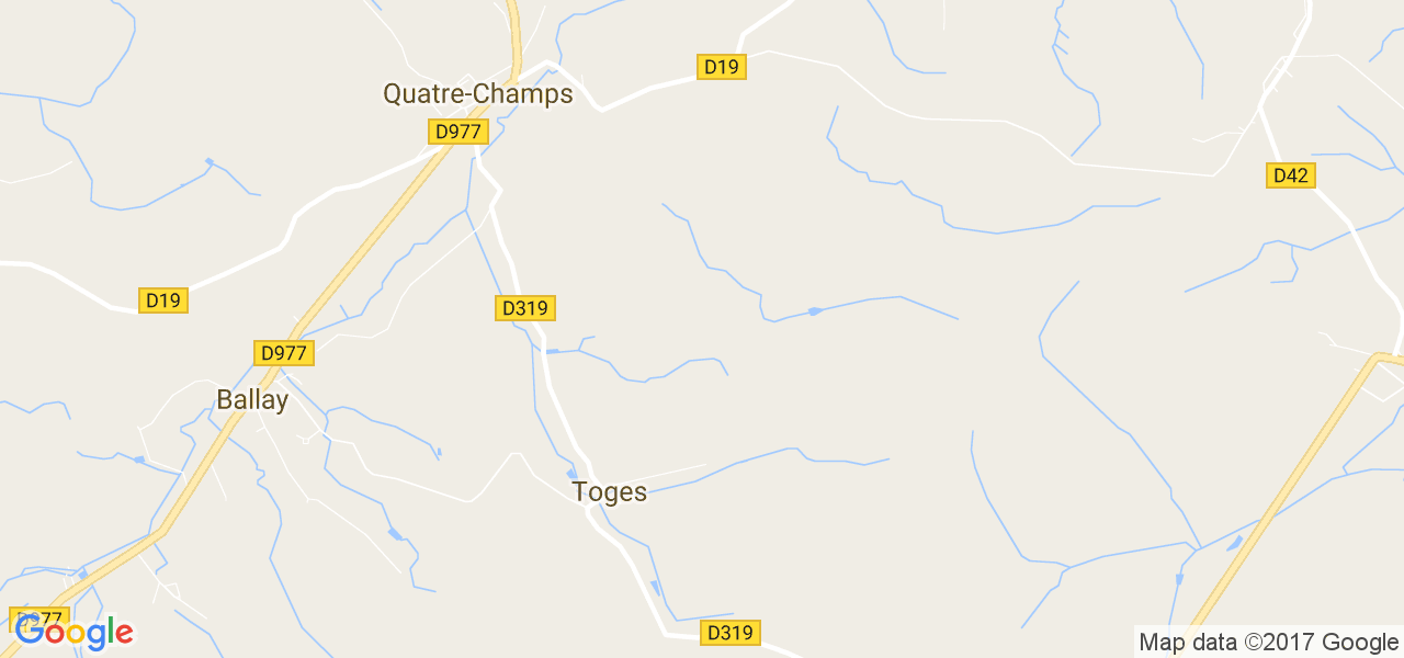 map de la ville de Toges