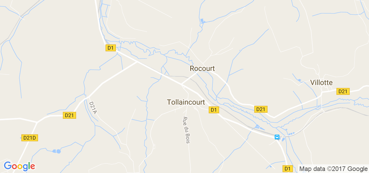 map de la ville de Tollaincourt