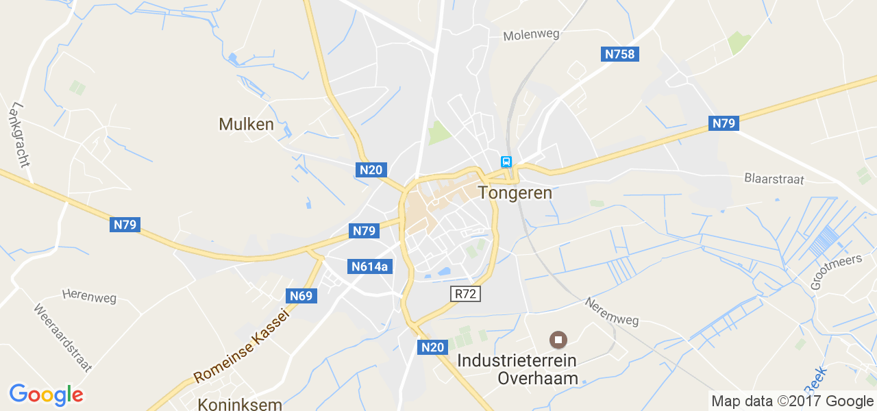 map de la ville de Tongeren