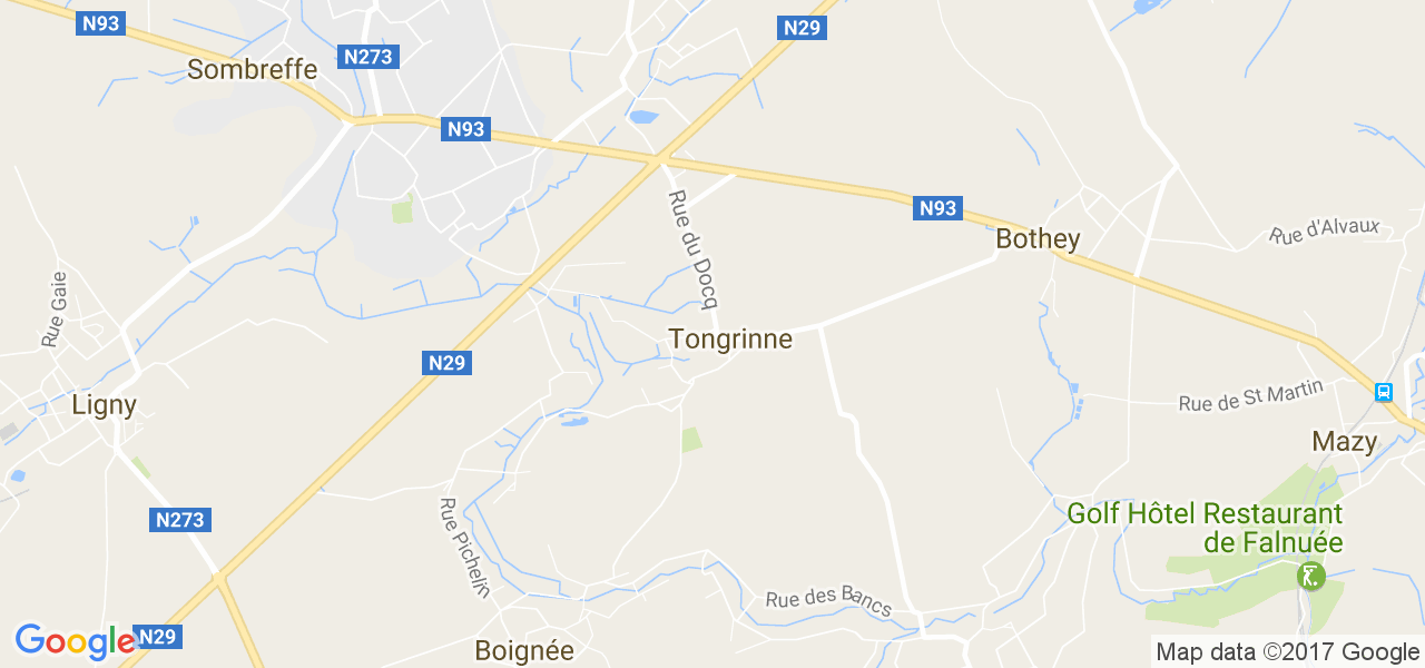 map de la ville de Tongrinne