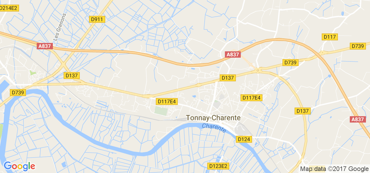 map de la ville de Tonnay-Charente