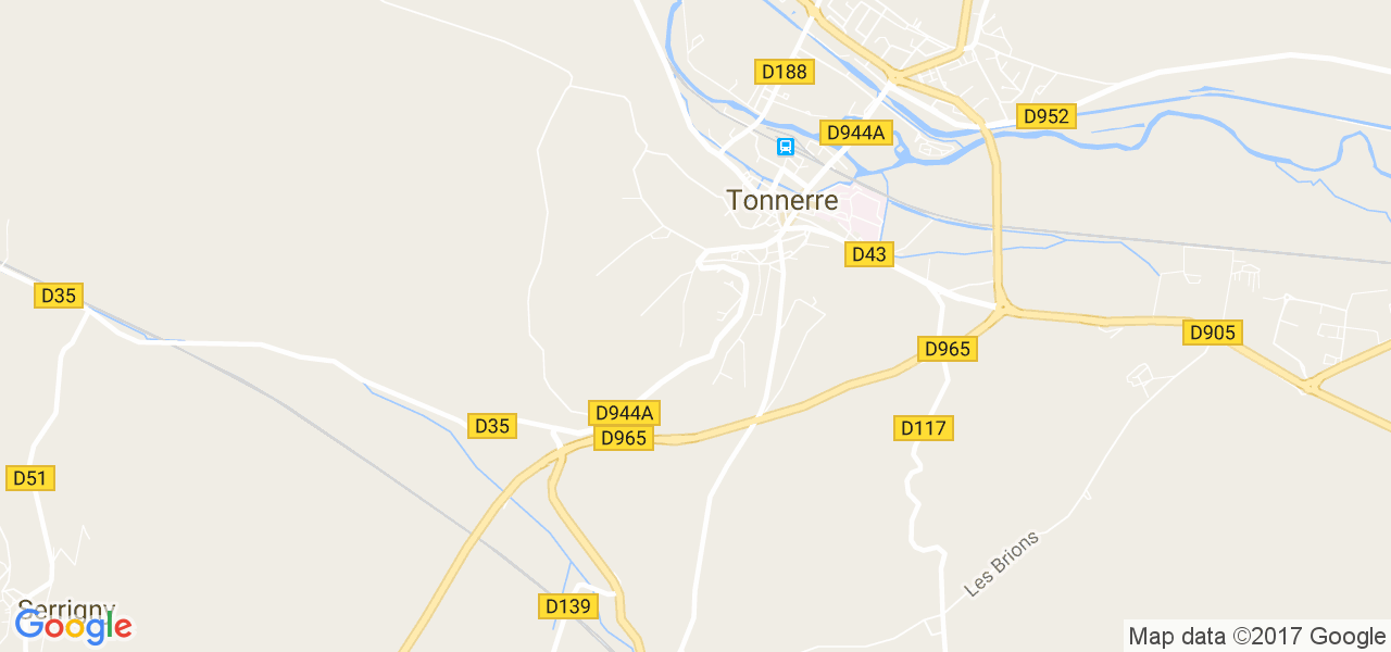 map de la ville de Tonnerre