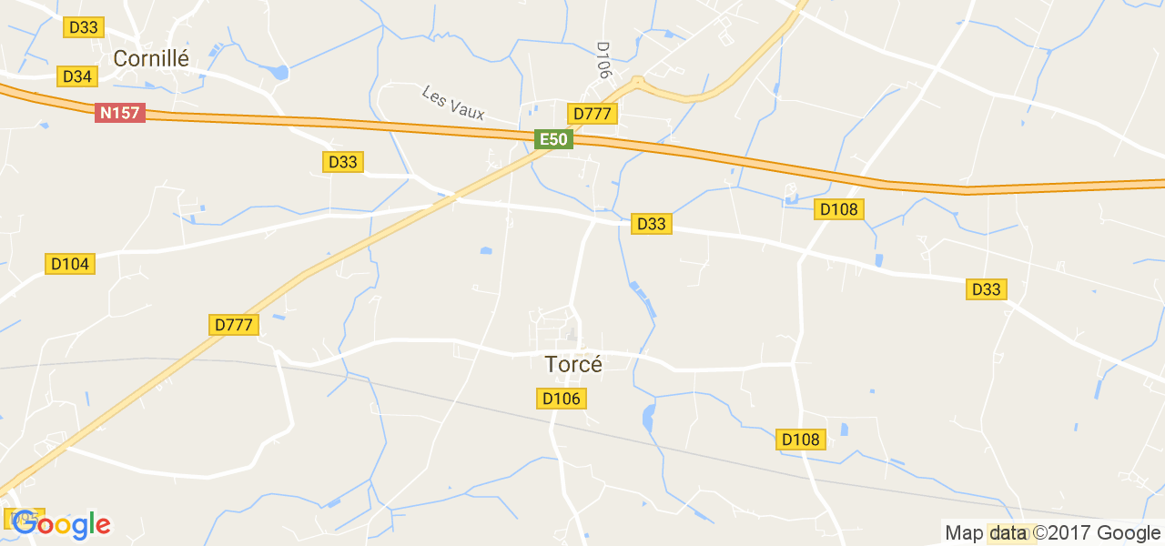 map de la ville de Torcé