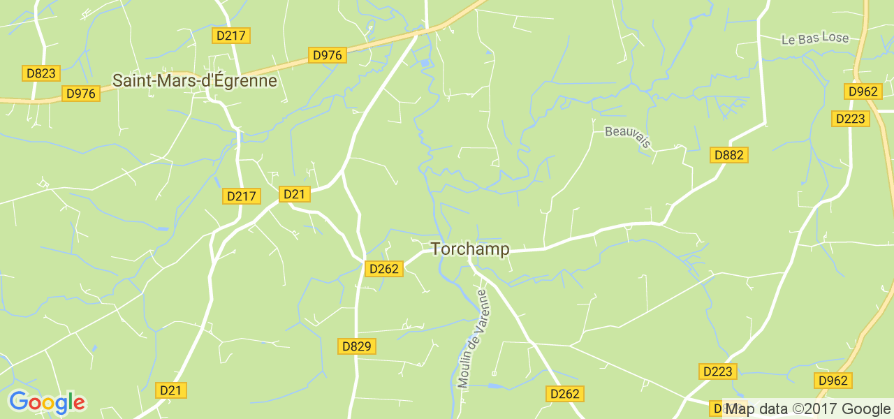 map de la ville de Torchamp