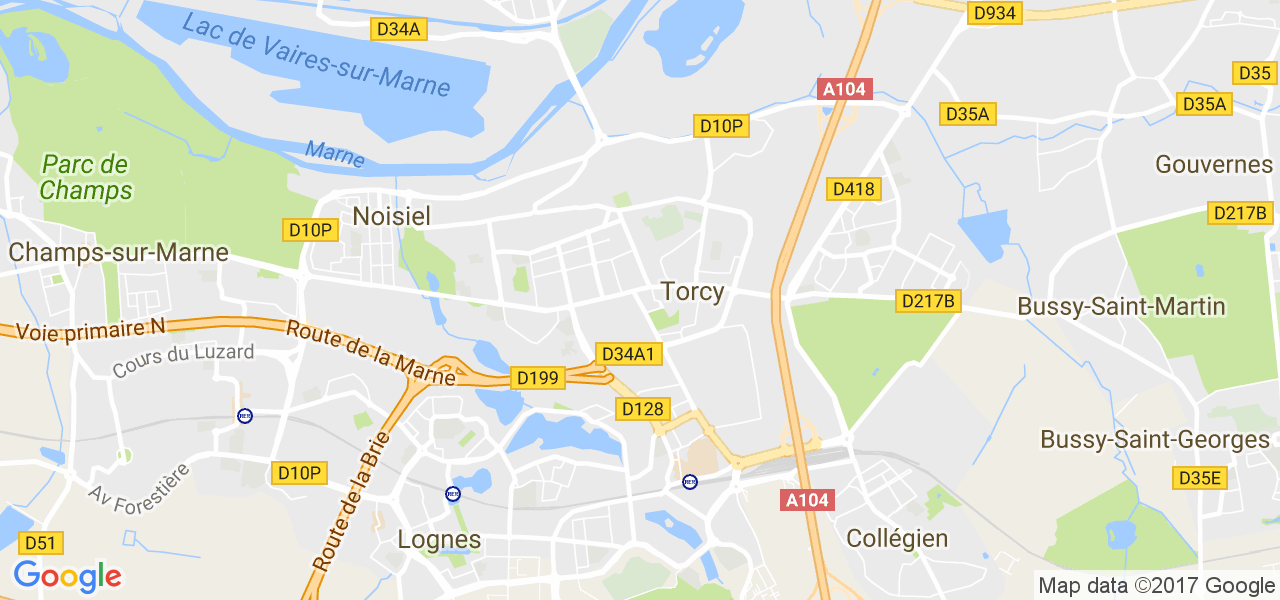 map de la ville de Torcy