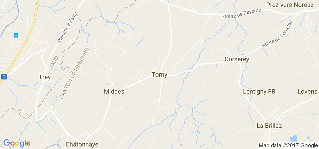 map de la ville de Torny