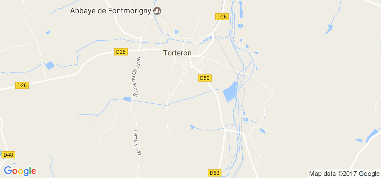 map de la ville de Torteron