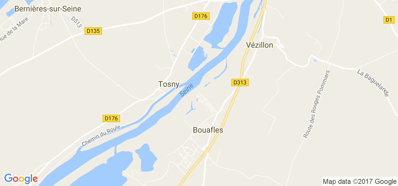 map de la ville de Tosny