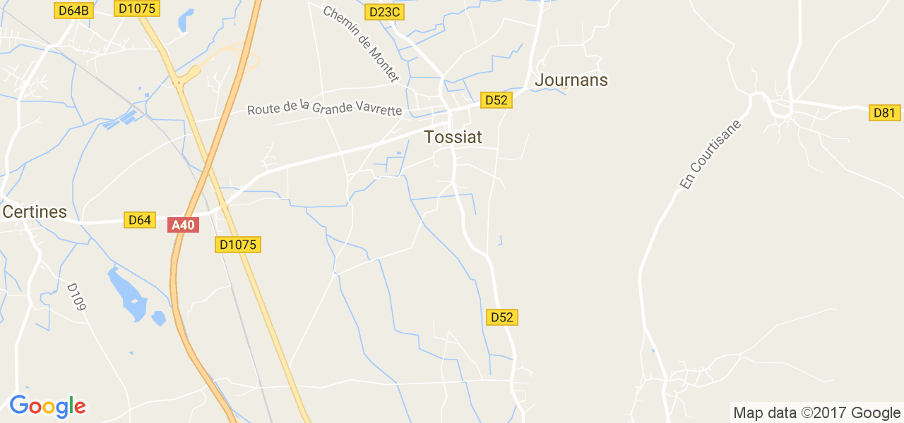 map de la ville de Tossiat